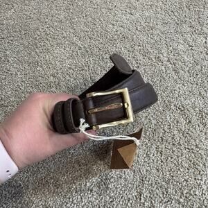 NWT TougerJoy Accessories Dark Brown Leather Belt Size 80" / Measures 77.25 In.